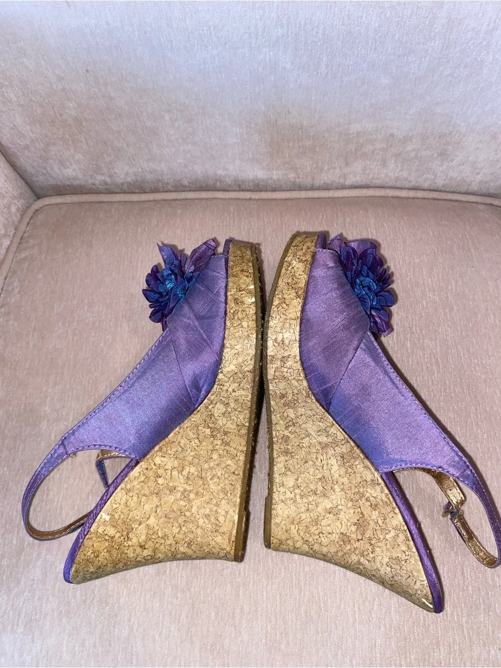 Women's CL by Laundry Purple Floral Wedge Sandals